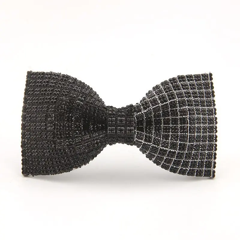 High-end Shiny Rhinestone Crystal Bow Tie for Men British Style Shirt Necktie Luxulry Jewelry Wedding Clothing Accessories