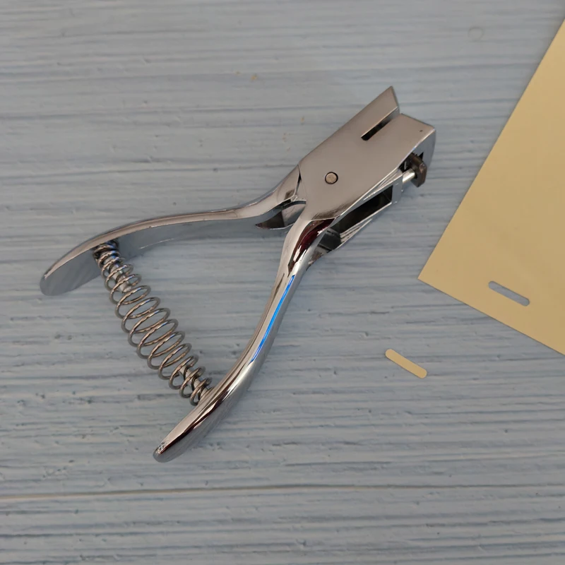 15X3mm 15x4mm 슬롯 구멍 펀처 ID 카드 배지 사진 펀치 휴대용 금속 강철 도구 실버