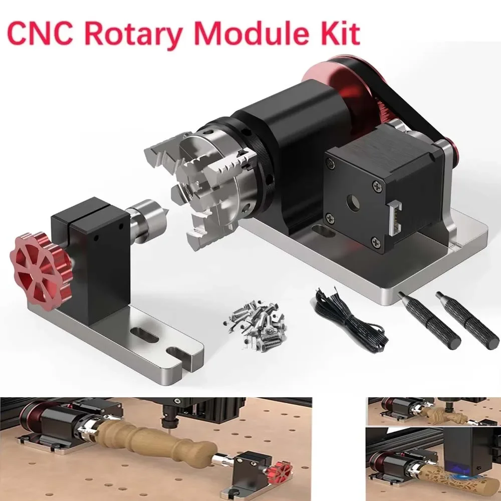 Laser 4th Axis Rotary Axis Module For TTC450 Laser Milling Machine 3-Jaw Chuck Structure Rotary Axis Clamp Diameter 4-60mm