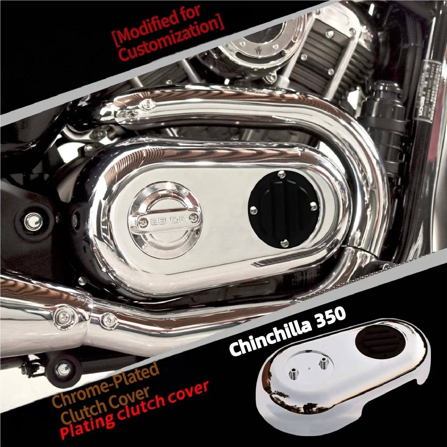 For Benda Chinchilla350 Electroplated Clutch Cover Heat Insulation Anti Scald Appearance Modification Accessories