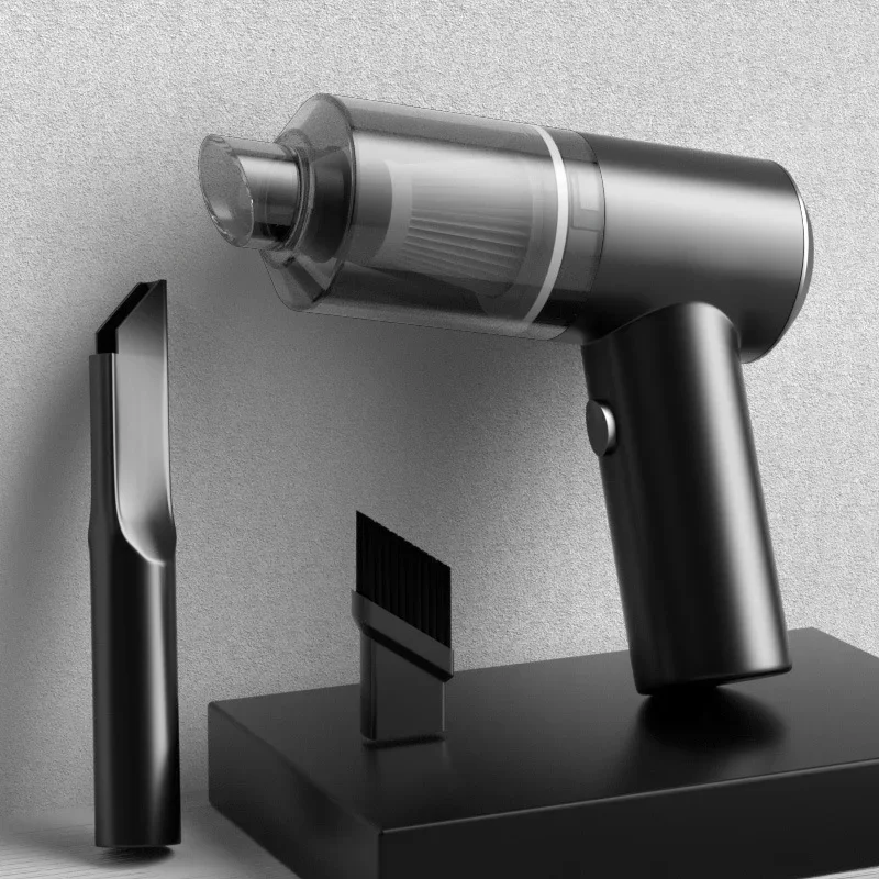 

Wireless Charging Car Vacuum Cleaner Wet Dry Dual Use Handheld Gun Shape Mini Auto Accessory