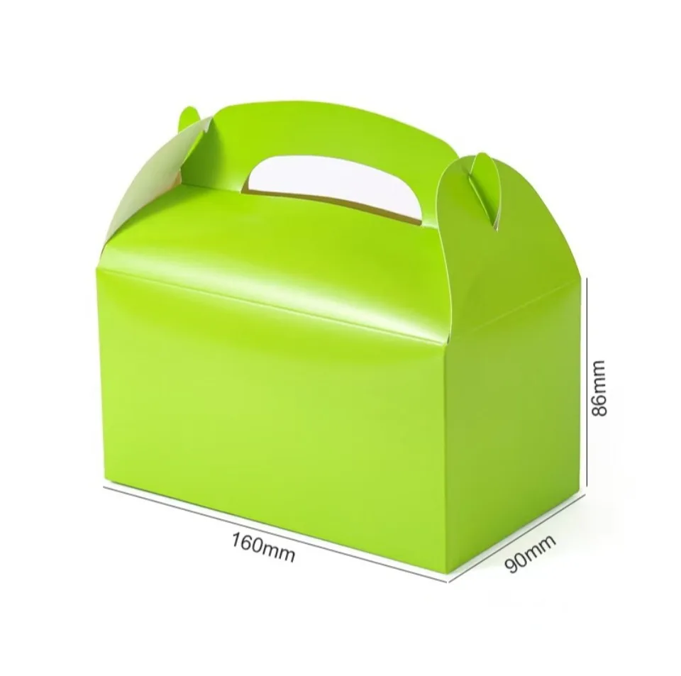 10 Stück Geschenkboxen mit Griff, Keks- und Süßigkeitenboxen aus Backpapier für Gäste, Geburtstagsfeier, Rosa Leckereien-Tüten, Verpackung für Gastgeschenke – Detail 2