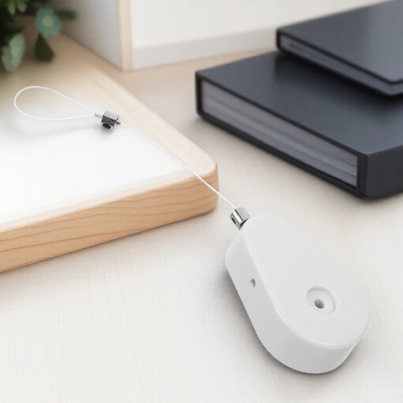 1Set Retractable Cable Holder with Automatic Rewind Function Anti-Theft Protection for Multiple Settings Retractable Cable