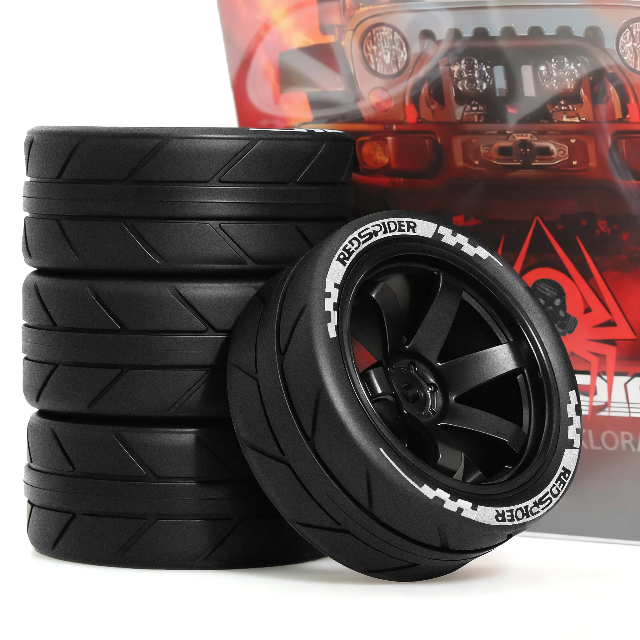 4pcs 65mm Rubber Tires Wheels 12mm Hex for Tamiya TT01/TT02/XV01/TA06/PTG-2 1/10 RC Car Upgrades | High-Grip Durable Racing Tyre