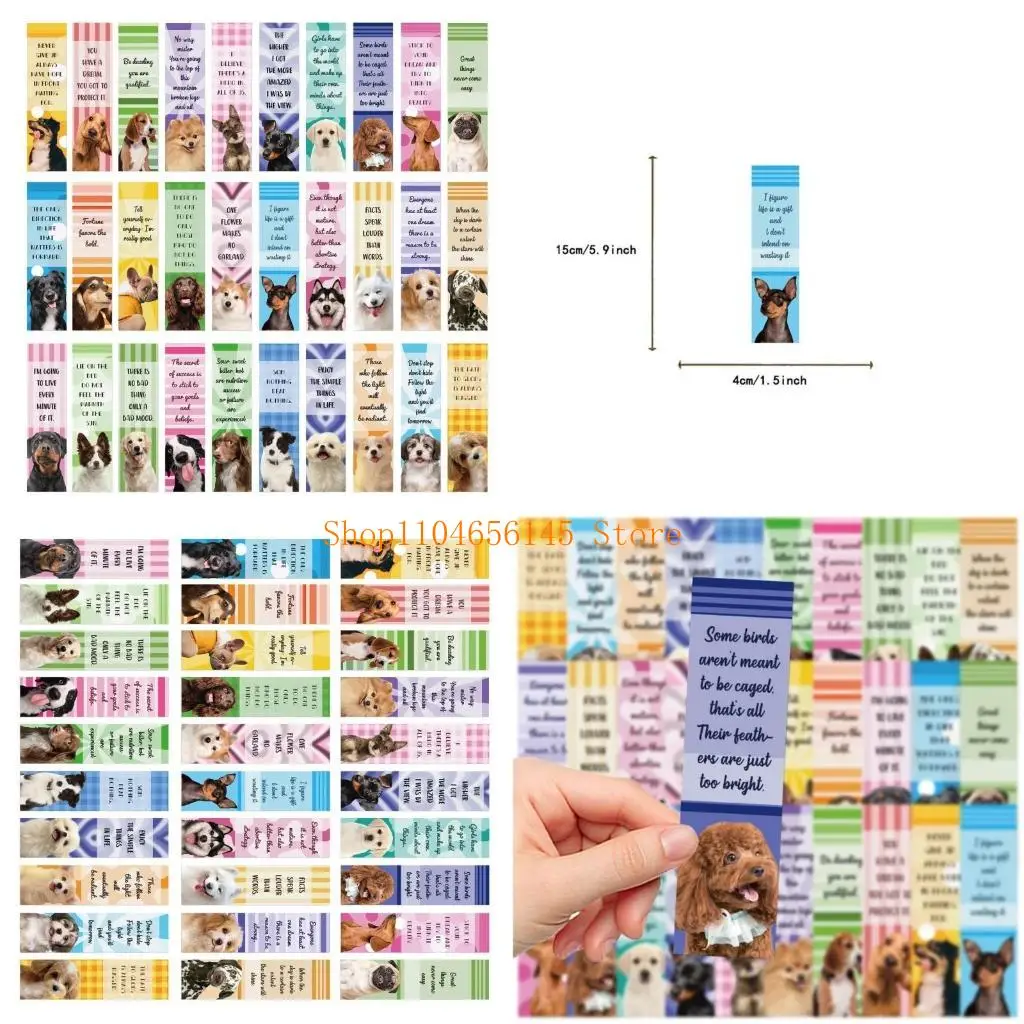 5ASD 30 FEUILLES / Set Dog English Inspirational Book Marker Page Marker Creative Paper Bookmarks Reading Supplies