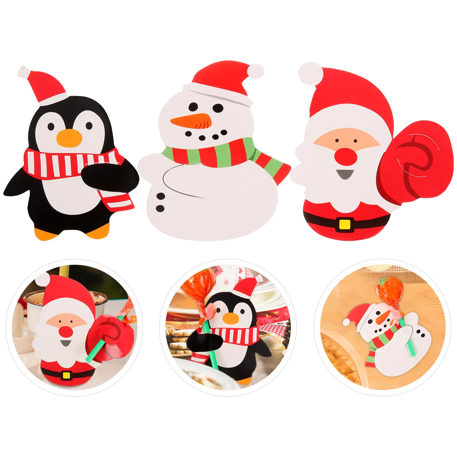 

150Pcs Candy Packing Cards Cartoon Pattern Lollipop Paper Holder Food Safe Party Festival Decor Lollipop Paper Cards