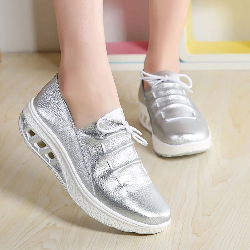 High Quality Women Platform Shoes Fashion Sneakers Woman Casual Loafers Height Increasing Non-slip Plus Size 42 Ladies Shoes