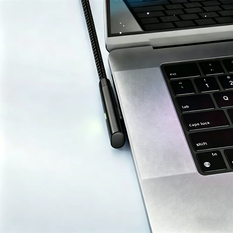 Kabel USB A do Type C z nylonową oplotką, kątowy 90 stopni, 5A 66W, szybkie ładowanie, 1m/2m/3m, do iPhone, Samsung, Huawei — zdjęcie produktu 4