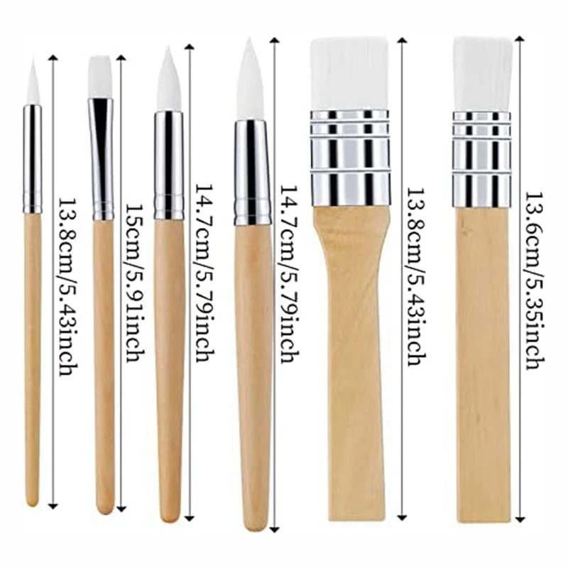 طقم فرش طلاء نايلون لطلاء الأكريليك بالألوان المائية ، فرش ، مستلزمات فنية ، 6 صبغ