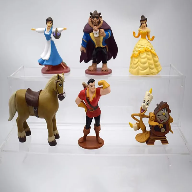 6pcs/set Disney Beauty And The Beast Cartoon GK Model Decor Doll Collection Statue Fashion Adorable Toys Kids Charm Xmas Gift