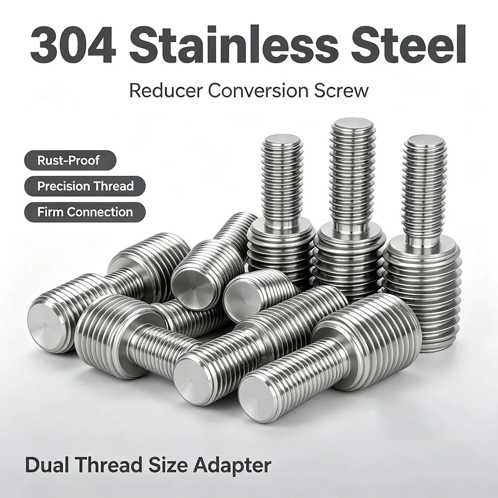Male-Male Headless Double-end Conversion Screws M3-M16 304 Stainless Steel Camera Bracket Adapter Screw Conversion Stud Bolts