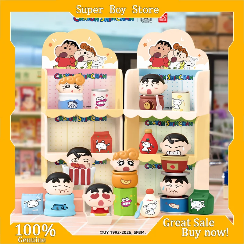 

Crayon Shinchan Supermarket Series Super Stacking Toy Blind Box Anime Peripheral Figure Office Desktop Ornament For Anime Fans