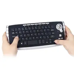 Wireless Keyboard Ergonomic Backlight Function 78 Keys 2.4G Mini Keyboard with Trackball Mouse Scroll Wheel for Notebook