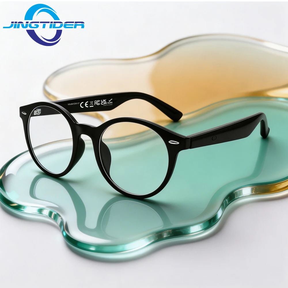 GM81 Fashion AI Smart Audio Glasses Anti Blue Light UV Protection Lenses Hall Sensor Bluetooth Call Open Ear Sport Eyeglasses