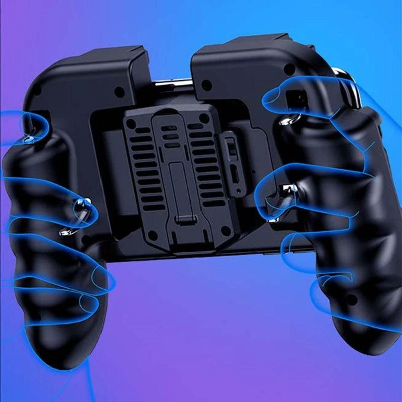 4 Trigger Mobile Game Controller مع مروحة التبريد قابلة للتعديل 6 وضع الإصبع