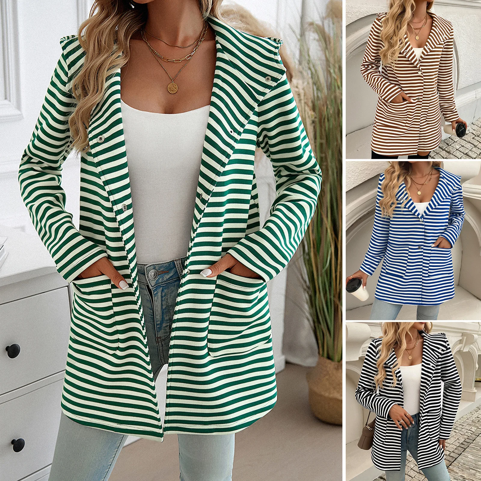 2024 Damen mäntel Jacke Herbst und Winter New Style Cardigan Kapuze Strick Langarm jacke für Frauen