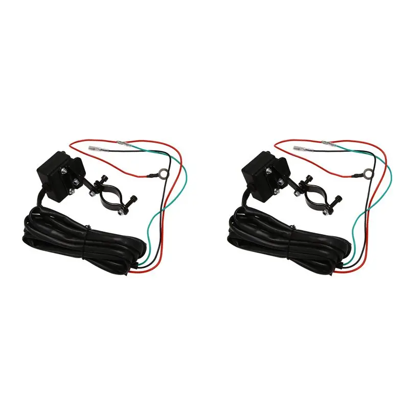 Unique 2X 12V Winch Rocker Thumb Switch With Mounting Bracket Handlebar Control Line Kit For ATV UTV Electric Winch Accessories