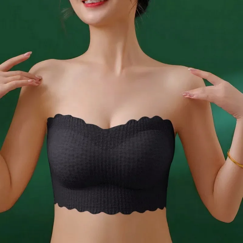 Sujetador Invisible Sexy, Tops de tubo, sujetadores sin tirantes, Bralette sin costuras, sujetador de boda inalámbrico, ropa interior push-up, lencería para mujer