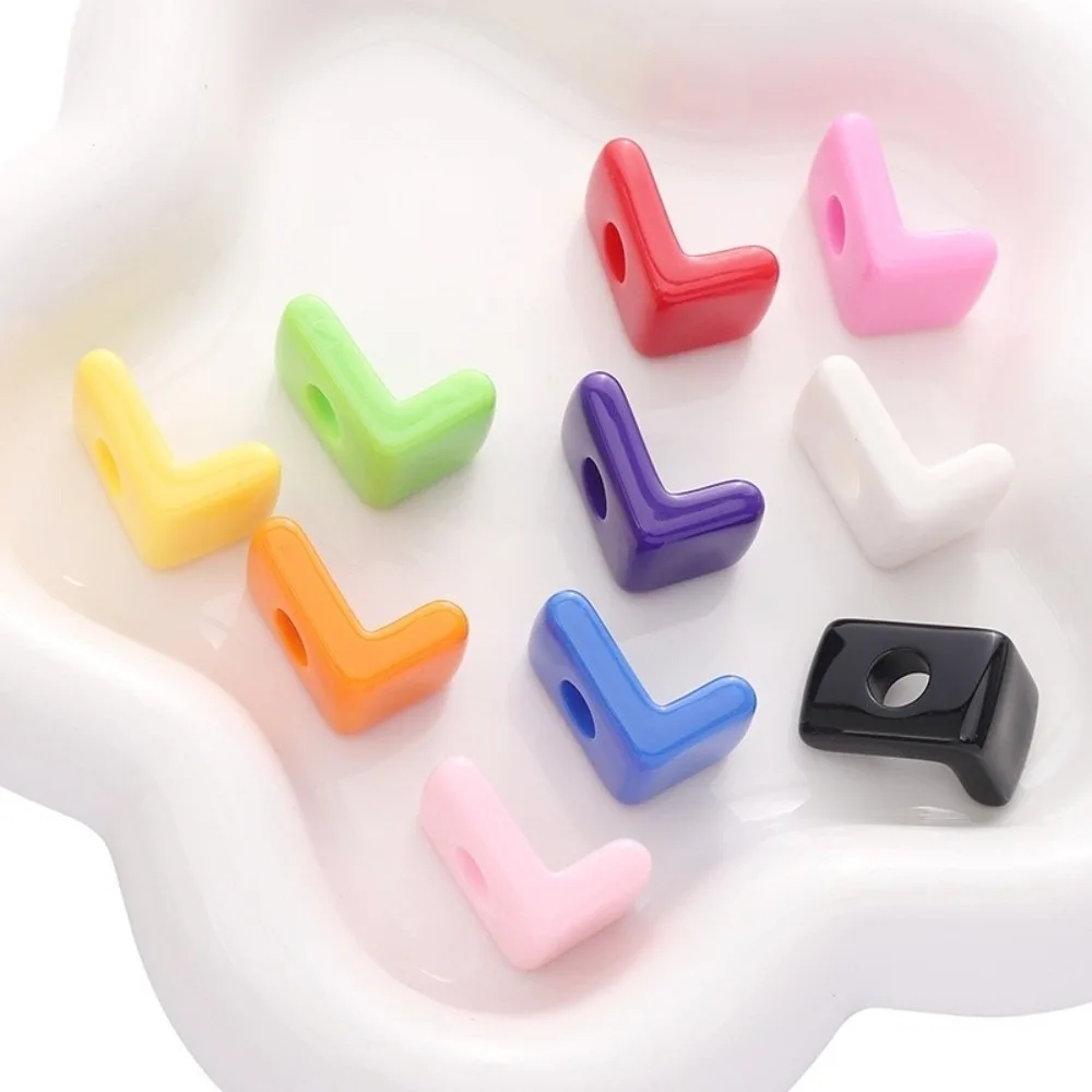 10PCS Colorful 26 Letter Beads Mixed Color Letter English A-Z Loose Beads Big Hole DIY DIY Jewelry Making Kit