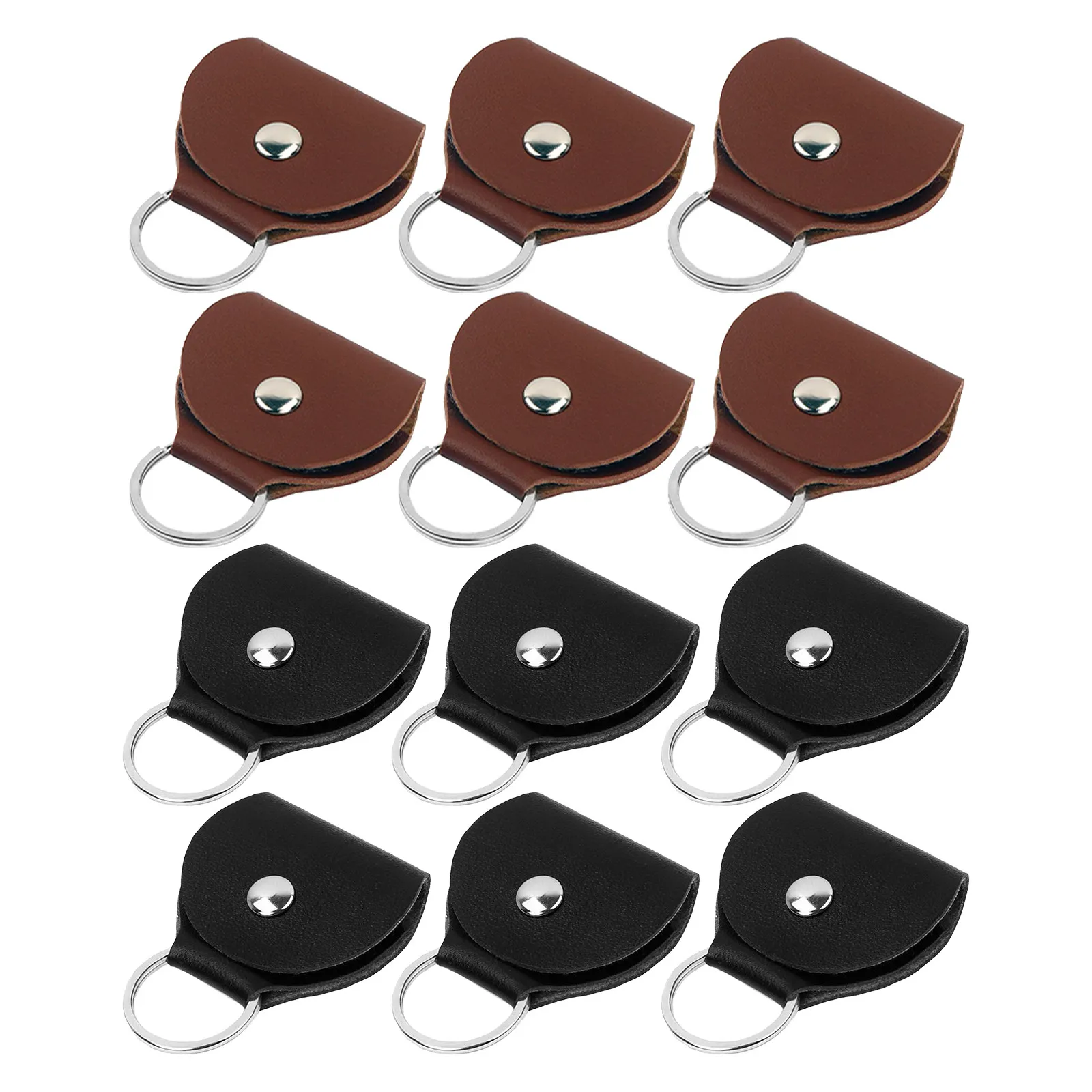 12Pcs Guitar Pick Holder PU Compact Keychain Plectrum Storage Organizer Portable Guitar Picks Bag Holder