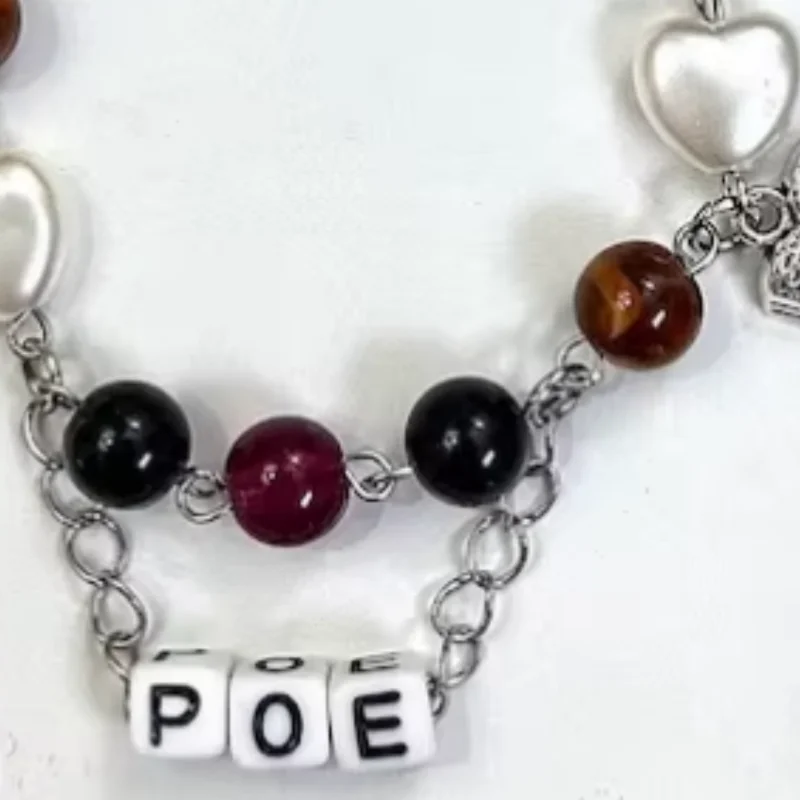 handmade BSD bracelet Edgar Allan Poe Bungou Stray Dogs Inspired Bracelet  and earrings anime Y2k
