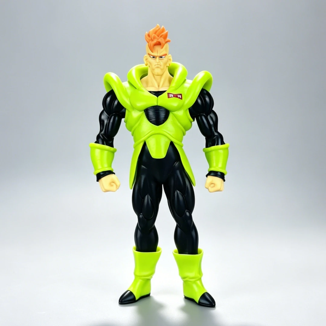 Figura de Androide 16 de Dragon Ball Z de 21 cm/8,26 pulgadas, con la insignia del Ejército de la Cinta Roja, estatua de PVC, modelo coleccionable, muñeco de anime DBZ, figuras de acción, juguete de regalo