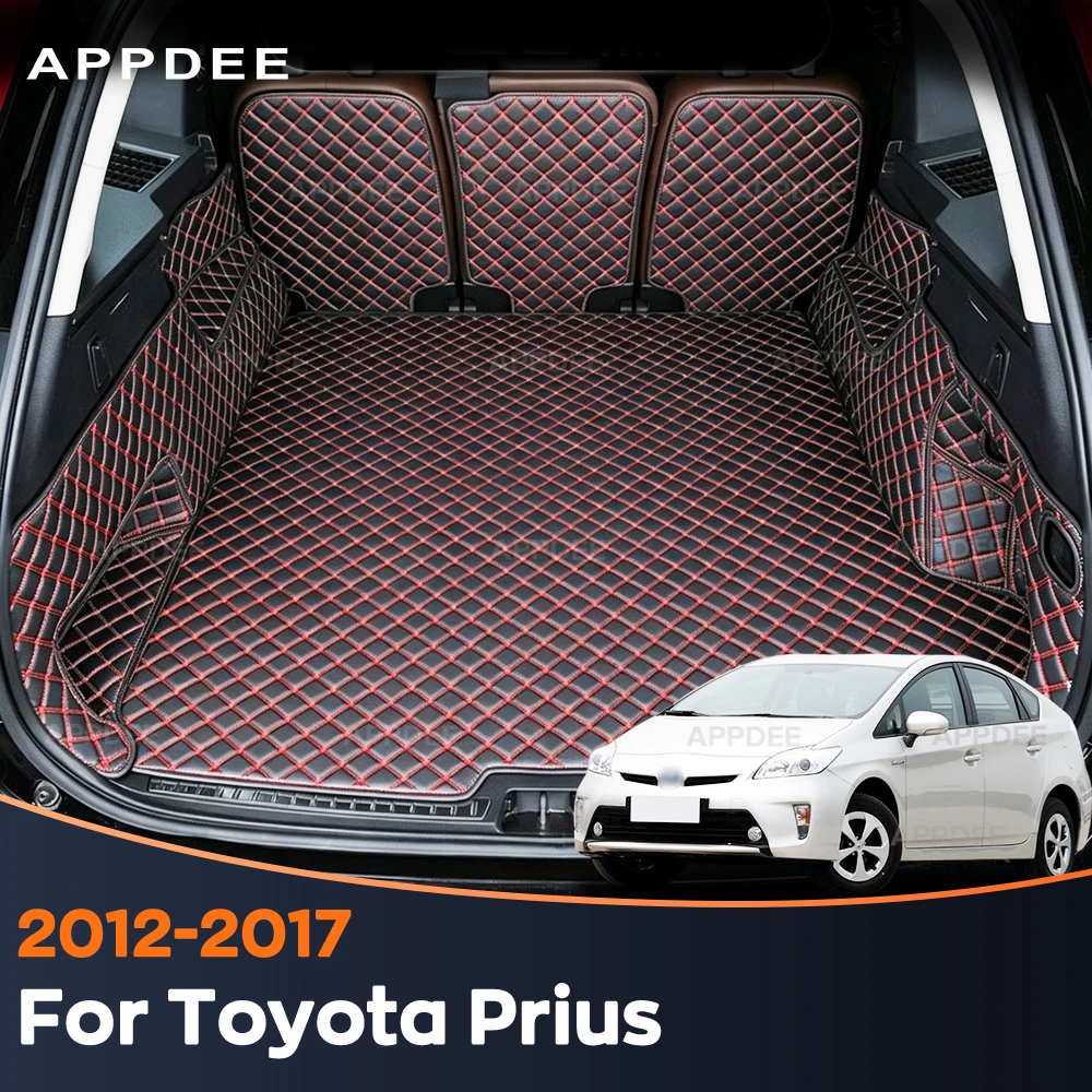 Car Trunk Mat For Toyota Prius 2012-2017 Cargo Liner Leather Full Cover Waterproof Interior Accessories