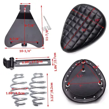 適用於哈雷戴維森 Iron 883 Sportster Softail 的通用 Moto Bobber 摩托車單人座椅 Chopper 復古鞍座墊配件 10 最佳銷售 鮑伯座椅 - №2