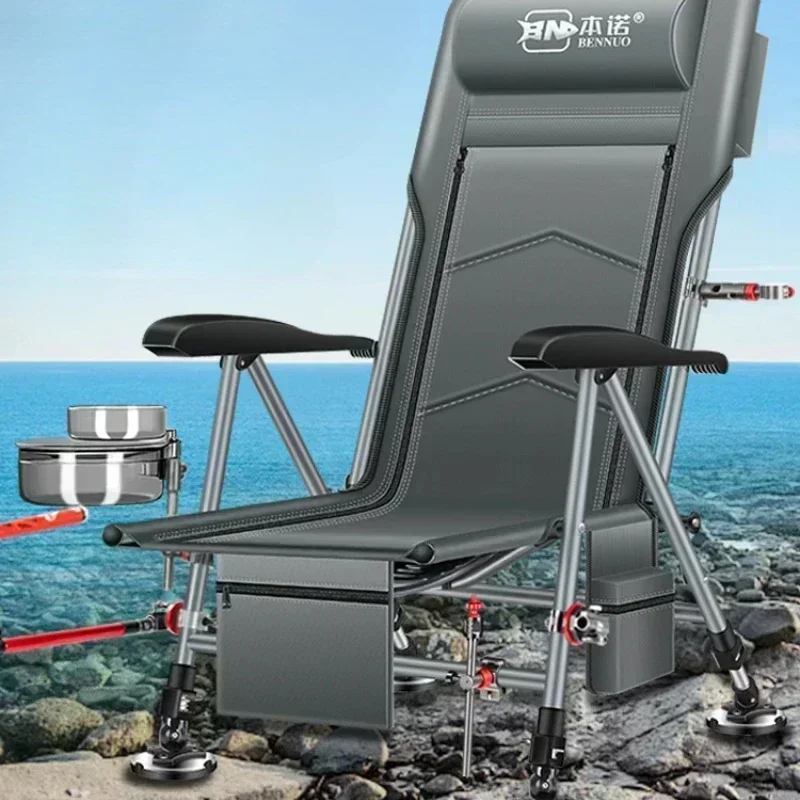 

S377 | European-Style Reclining Fishing Chair, Foldable Multi-Functional Fishing Seat, All-Terrain Wild Fishing Platform Chair