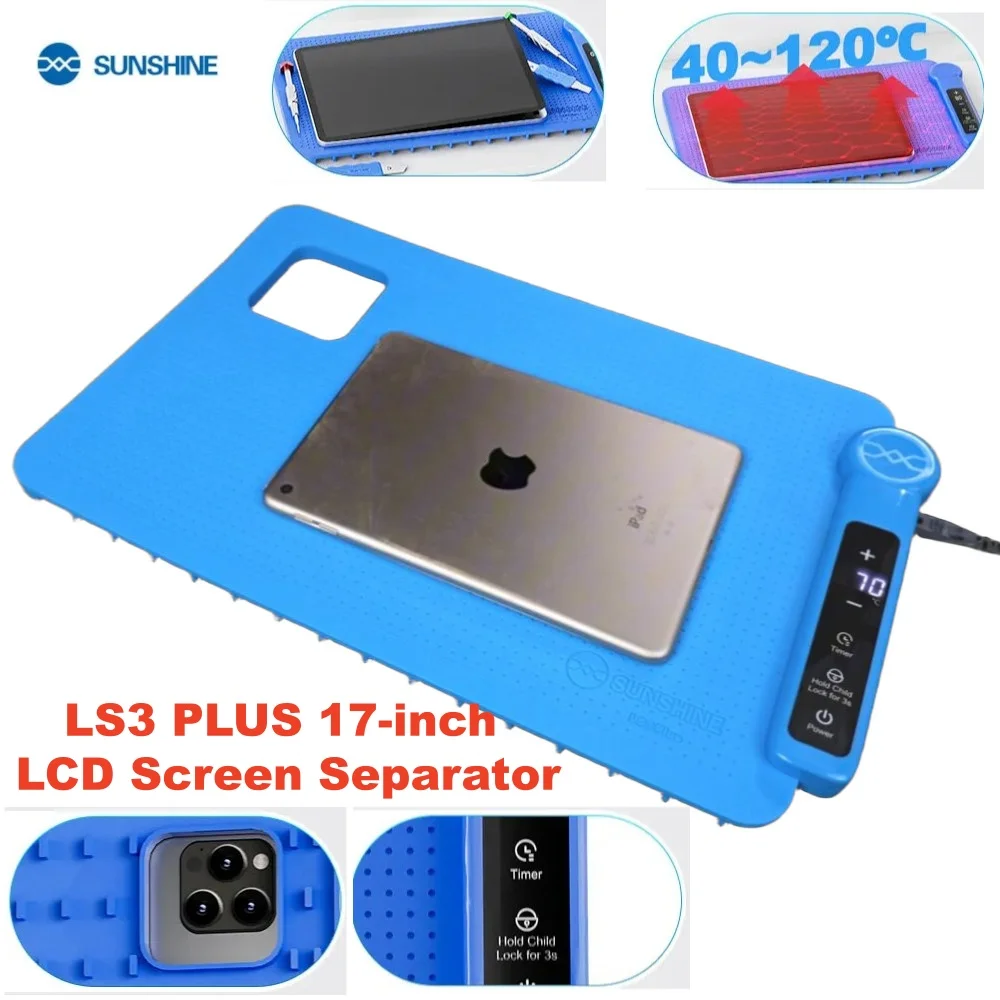 SUNSHINE LCD Screen Separator Heat-Resistant Silicone Heating Pad Camera Placement Hollowing for Pad Tablet Phone Screen Removal
