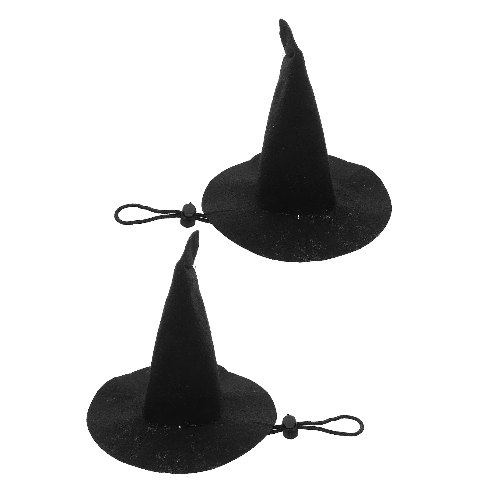 

2Pcs Witch Hat for Halloween Pet Dog Cat Hats Black Medium Adjustable Reusable Pet Headdress Accessories