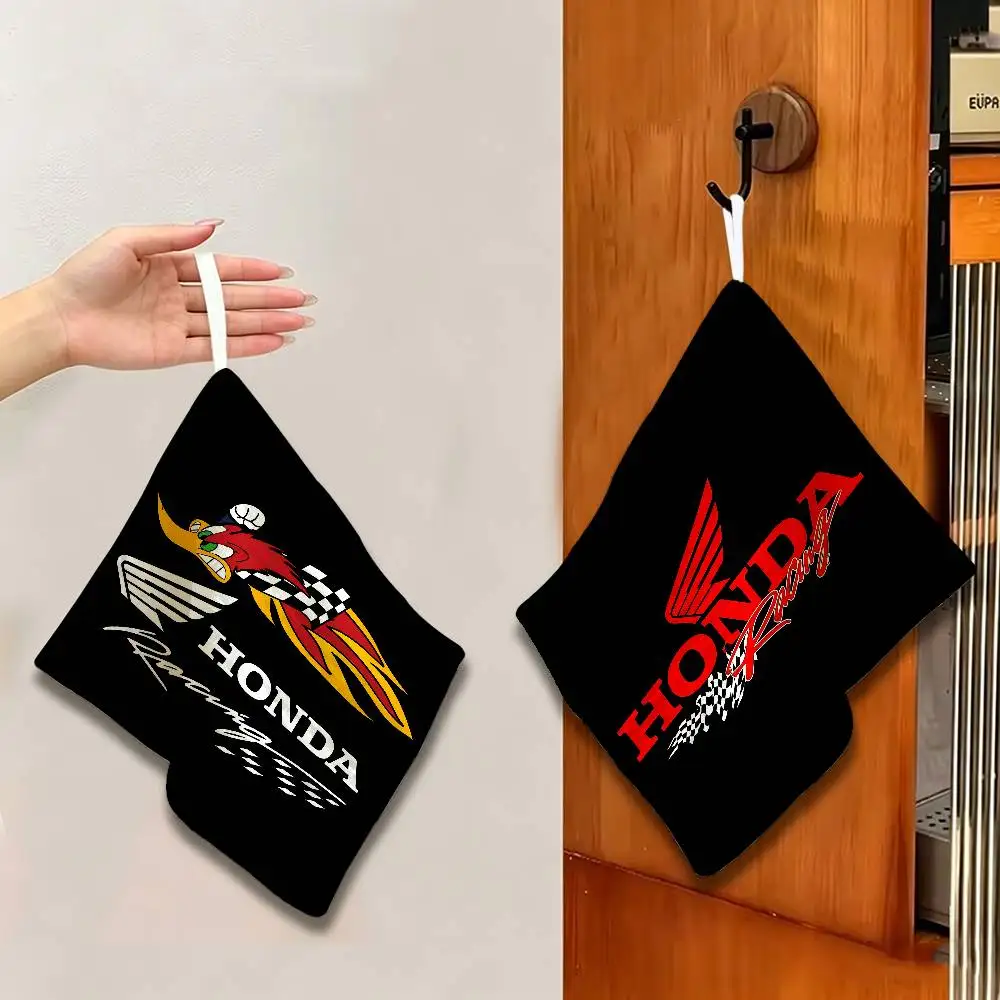H-Honda Hanging Kitchen Towel, Polyester Cotton Material, Wear Resistant Hand Wiping Towel for Home