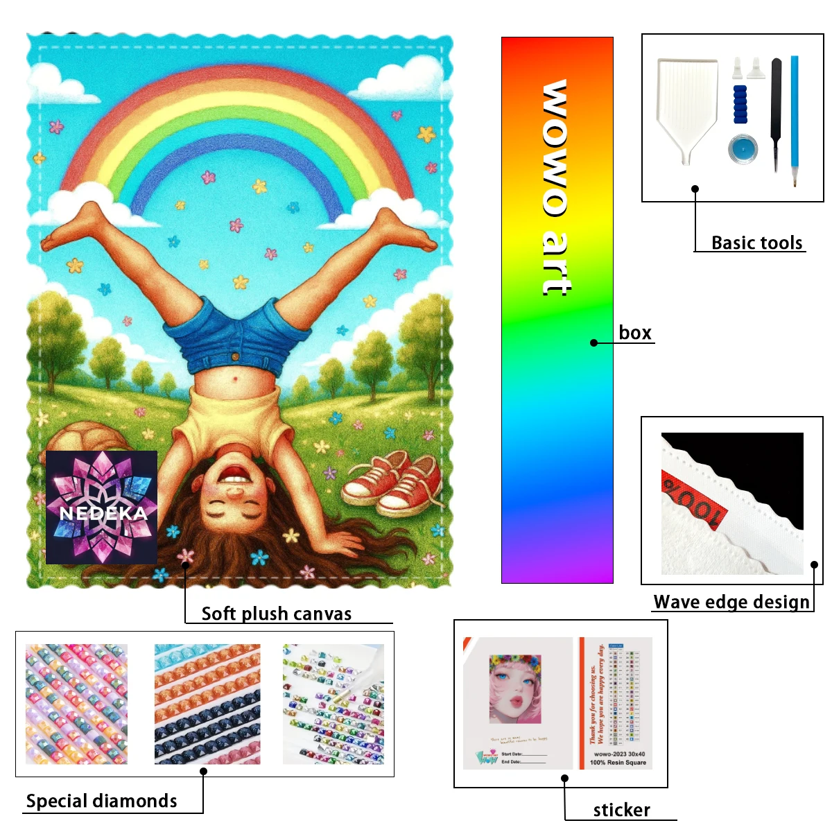 

【NEDEKA_ Diamond Art】A lovely little girl Crystal AB Rhinestone FD Rhinestone Perfect Resin Diamond