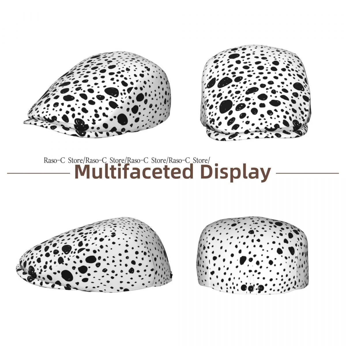 Flat Cap Men Women Newsboy Cap Geometric Print Driving Bunnet Ivy Hat Bakerboy Hat Spring Summer Boina