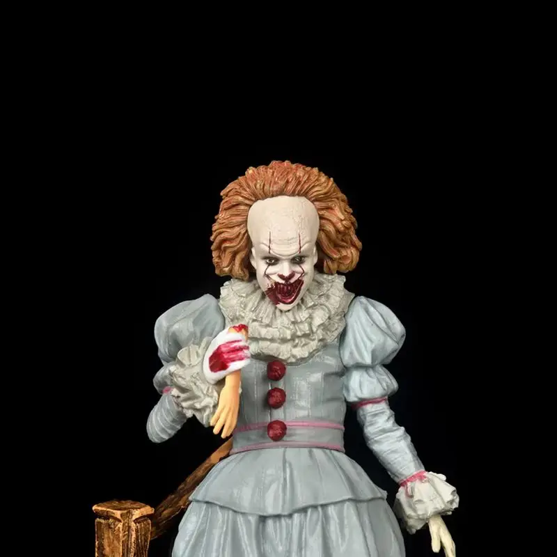 Movie It Pennywise Clown Figure Two Versions With Interchangeable Head Collectible Desktop Pc Case Ornament Halloween Adult Gift view 3