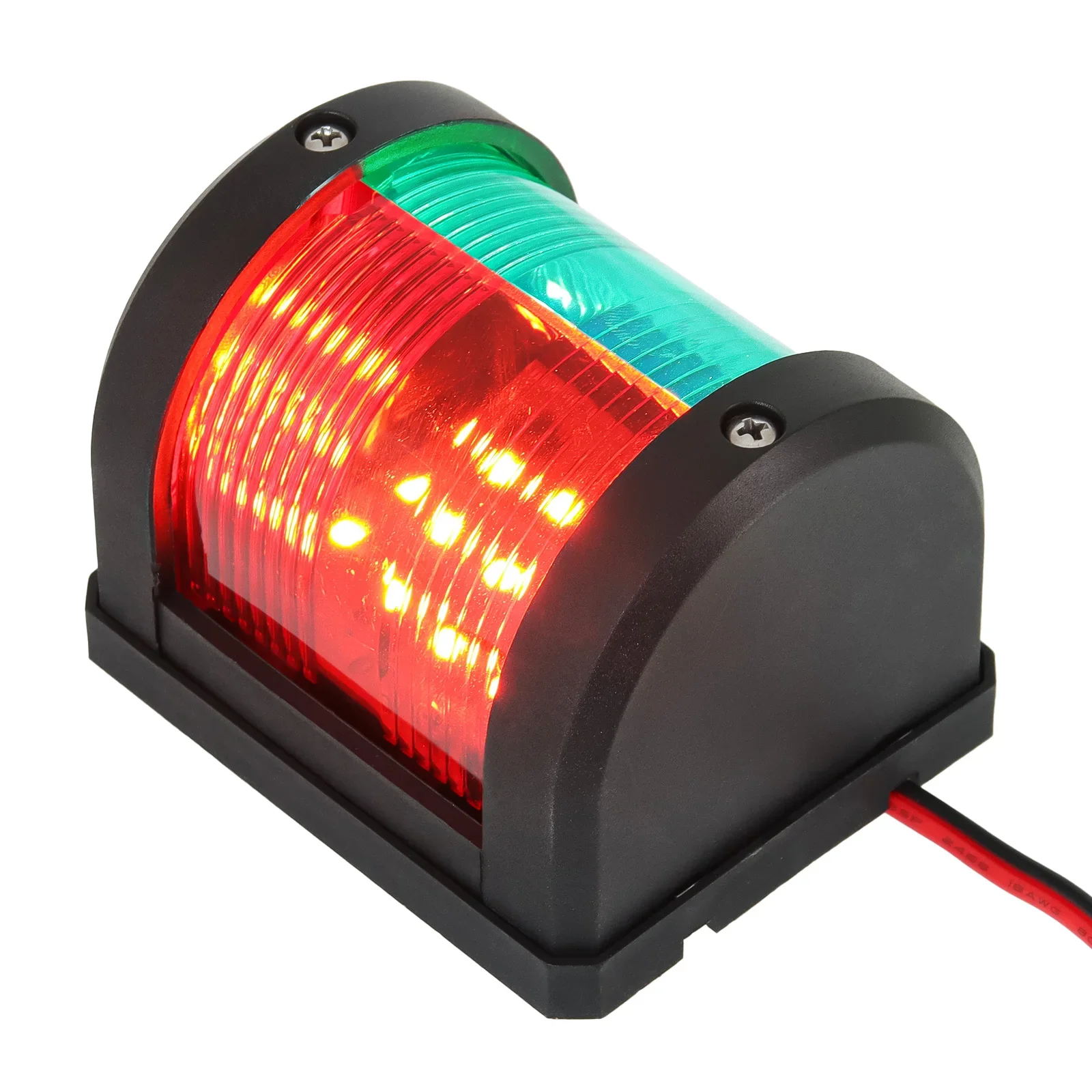 Rot+Grün Dual-LED-Navigationslicht für Marineboote, wasserdichte Segelsignallampe für Pontonboote, Motorboote und Skiffen, 1 Stück – Detail 3