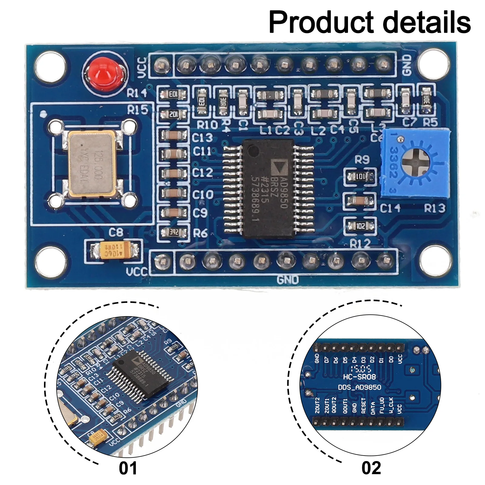 

AD9850 DDS Signal Generator Module Development Board Dual Sine and Square Wave Outputs for Signal Applications