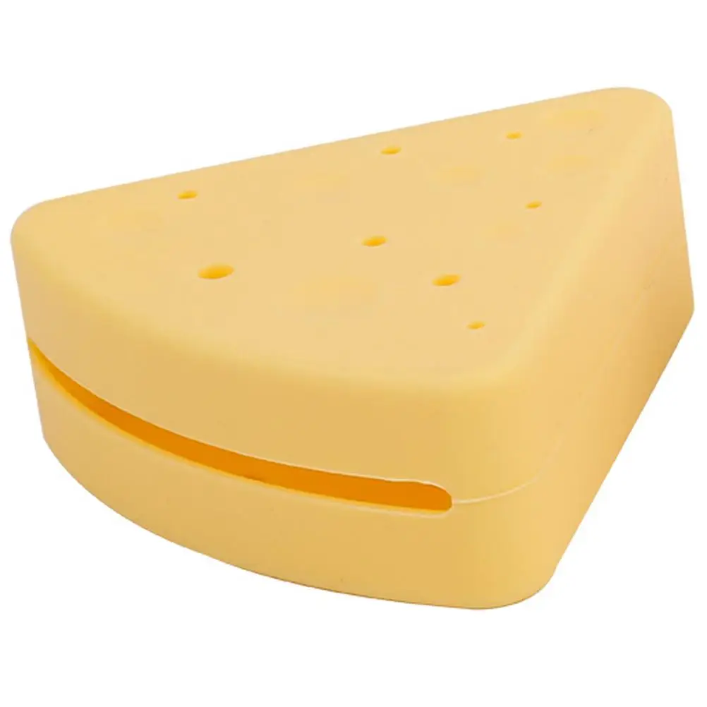 Triangle Puff Powder Storage Box Make up Sponge Holder Yellow Travel Sponges