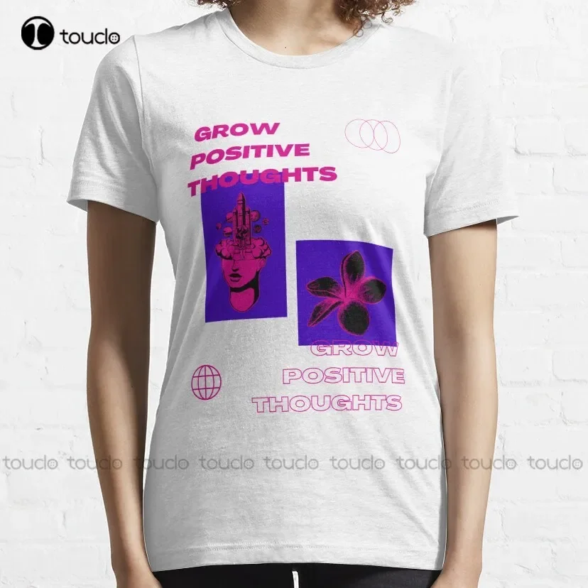 Grow  Positive Thoughts T-Shirt Cotton Shirts For Women Men Fashion Creative Leisure Funny Harajuku T-Shirt Custom Gift Xs-5Xl