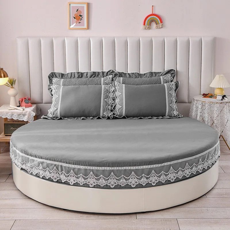 Customizable Size Round Mattress Cover Cotton Fitted Sheet Pillowcases With Elastic Themed Hotel Motel Home Textiles #sw