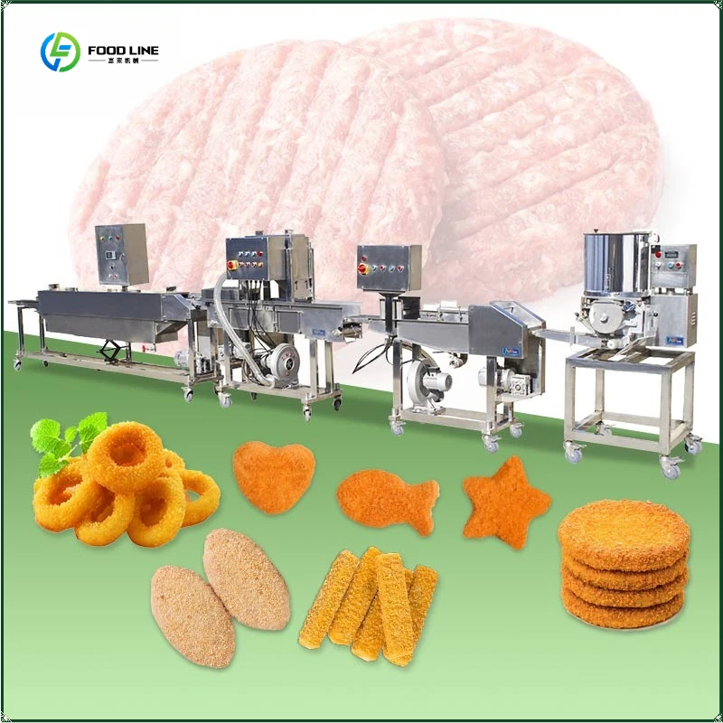 Automatic Jamaican Automated Mini Patty Maker Fish Burger Process Chicken Make Nugget Production Line Form Meat FL Customized