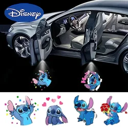 Disney Stitch Car Door Laser Projector Light Cartoon Cute Girls Vehicle Welcome Lights Wireless Laser Projector Car Accessories