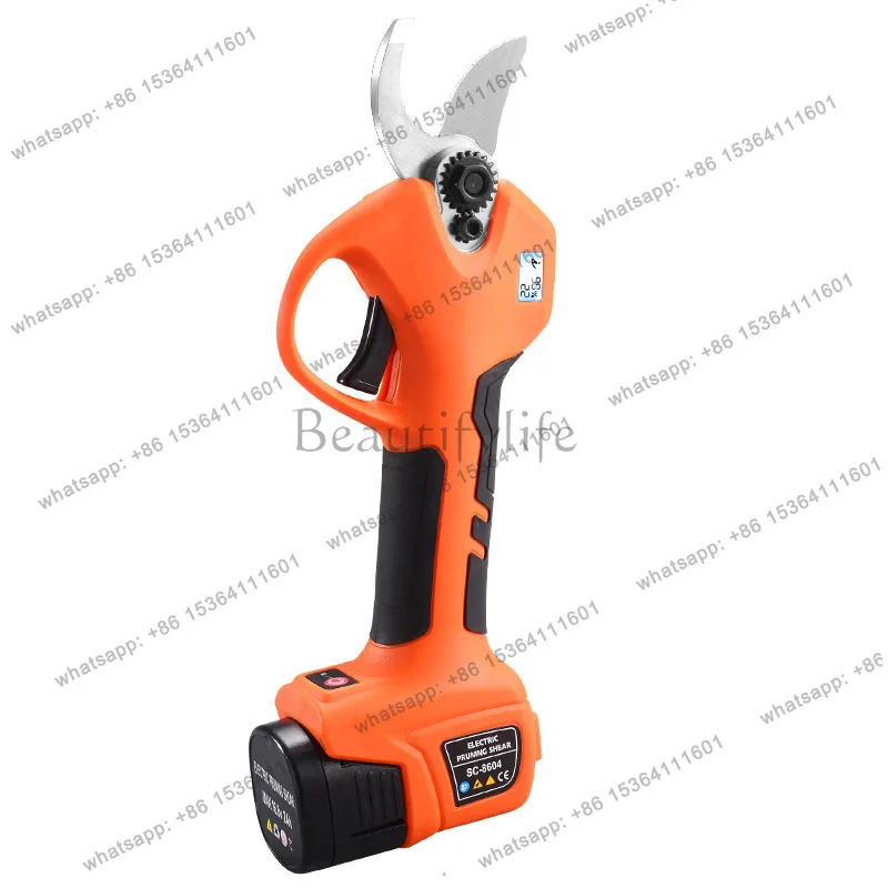 Factory Direct Orange Electric Pruning Shears Garden Branches Handheld Electric Scissors