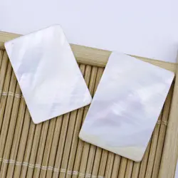2 PCS Not drilled Natural White Oblong Shell Mother of Pearl 20mmX30mm Thickness 1.7mm Crafts Making DIY