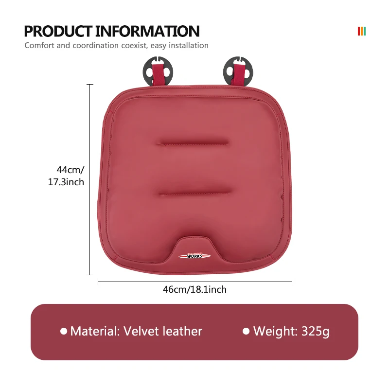Car Interior Velvet Cushion Backrest Seat Cover Protector Pad For MINI R56 F54 F57 R70 JCW F60 F55 John Cooper Works