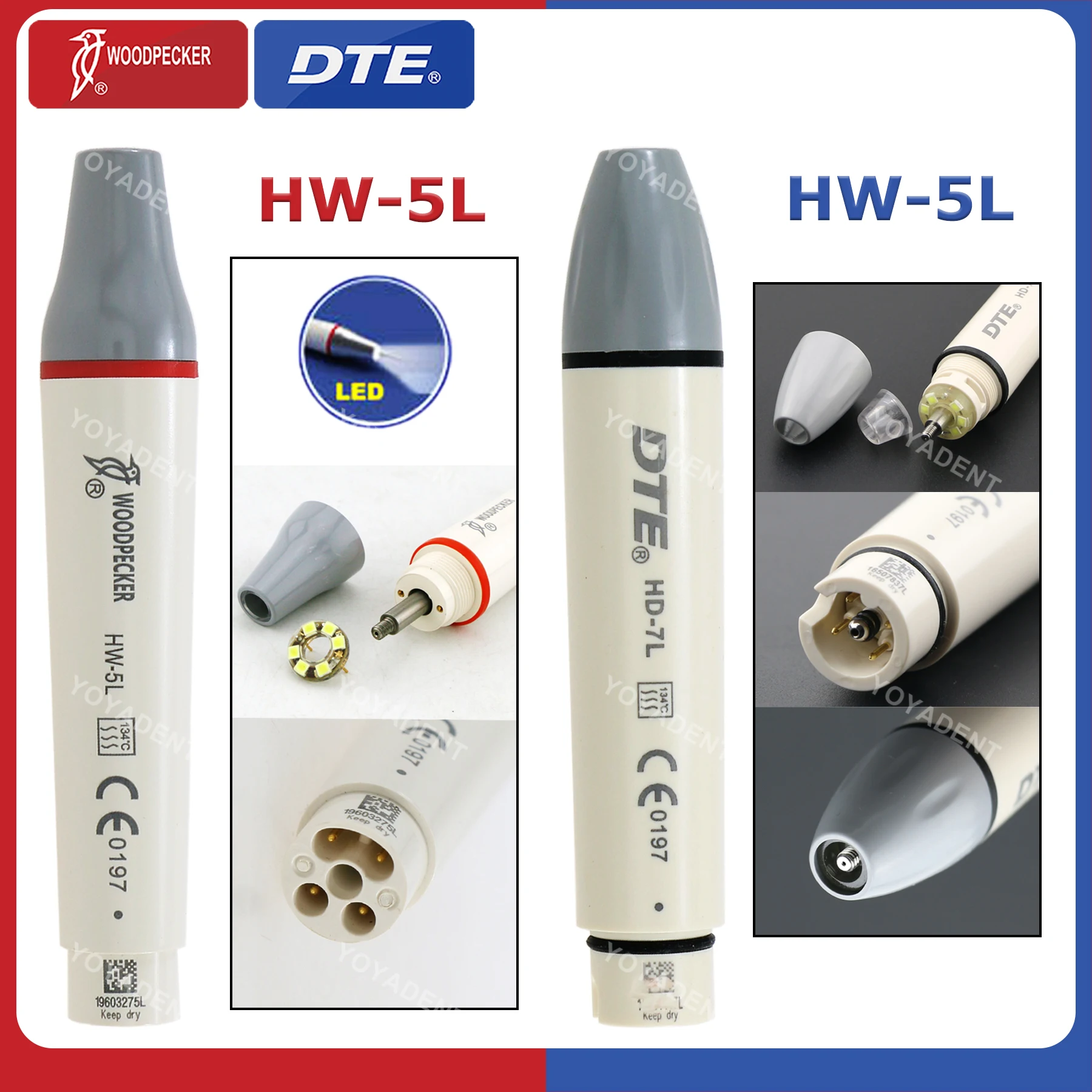 نقار الخشب DTE قشارة الأسنان الأصلية بالموجات فوق الصوتية UDS LED N2 N3 LED V2 V3 صالح EMS NSK ACTEON SATELEC ملحقات طب الأسنان