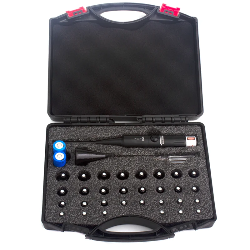 Bore Sight Kit 30Adpaters from .177 .22 to 12GA with Stable Centering Device Boresighter