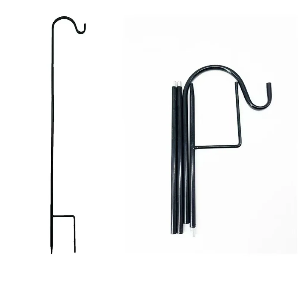 Metal Shepherd Hook Garden Stake Solid Iron Craft Pole Detachable Design For Balcony Hanging Plant Flower Pot Decor