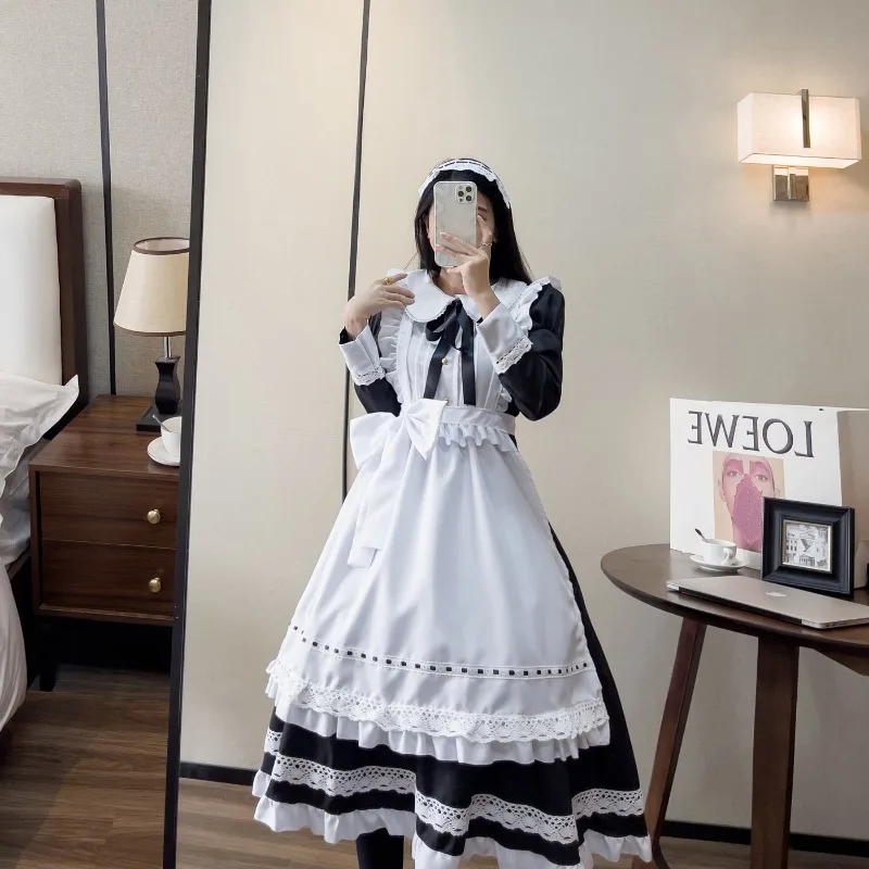 Traditional Maid Long Dress Long Sleeved Maid Costume Fake Girl British Butler Japanese Uniform Cute Dress Resistant to Dirt