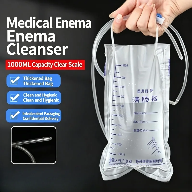 1000mL Disposable Enema Bag Household Bowel Cleansing Tool Safe Hygienic Easy Operate Comfortable Non Irritating Practical
